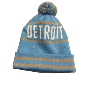 Detroit Unisex Adult Sports Knitted Cuffed
Pom Pom Beanie